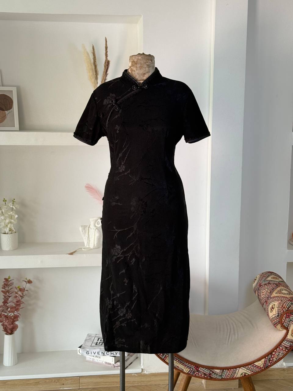 Full Black Qipao Dress