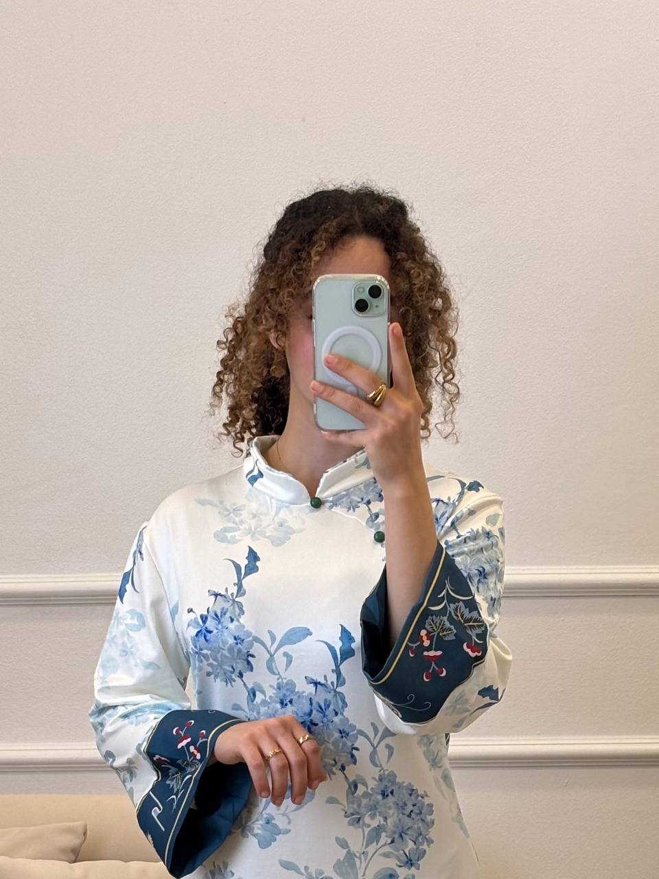 Sky-White Qipao Dress