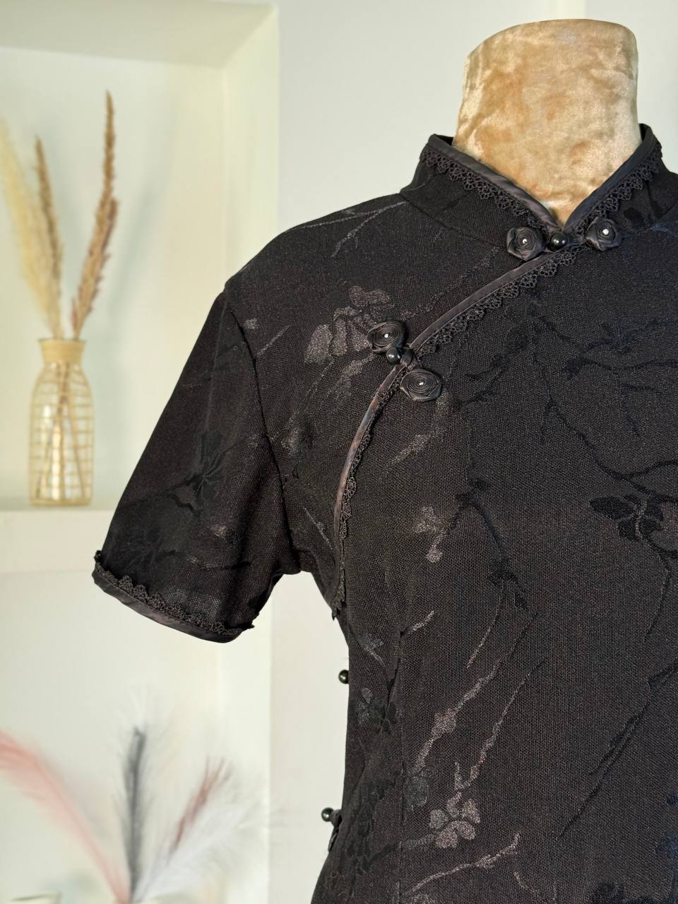 Full Black Qipao Dress