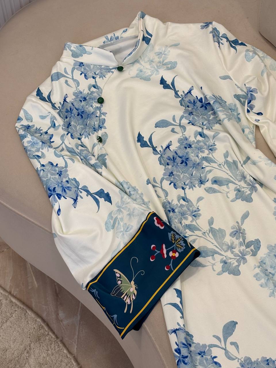 Sky-White Qipao Dress