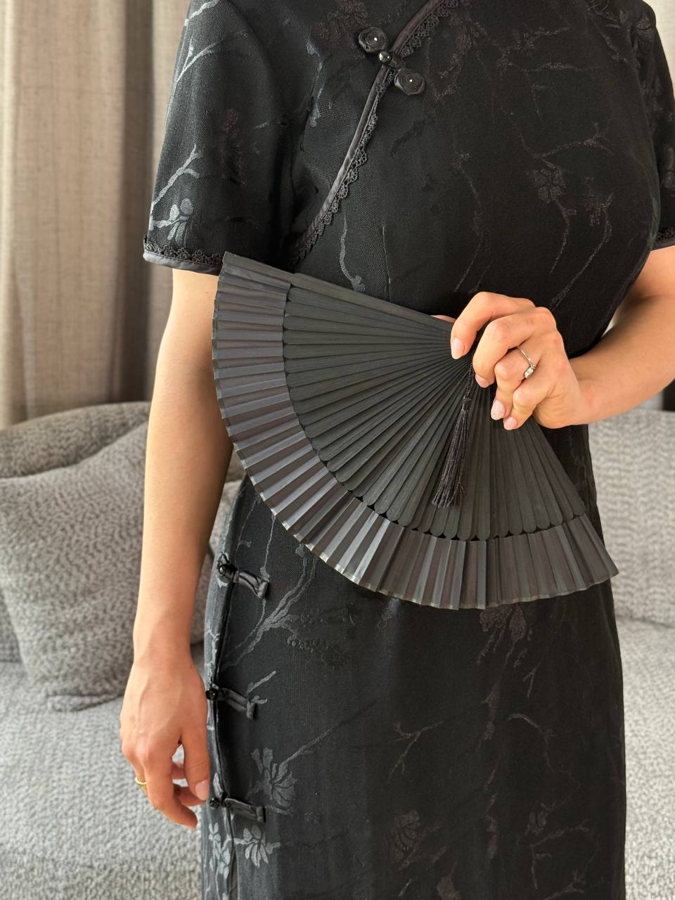 Full Black Qipao Dress